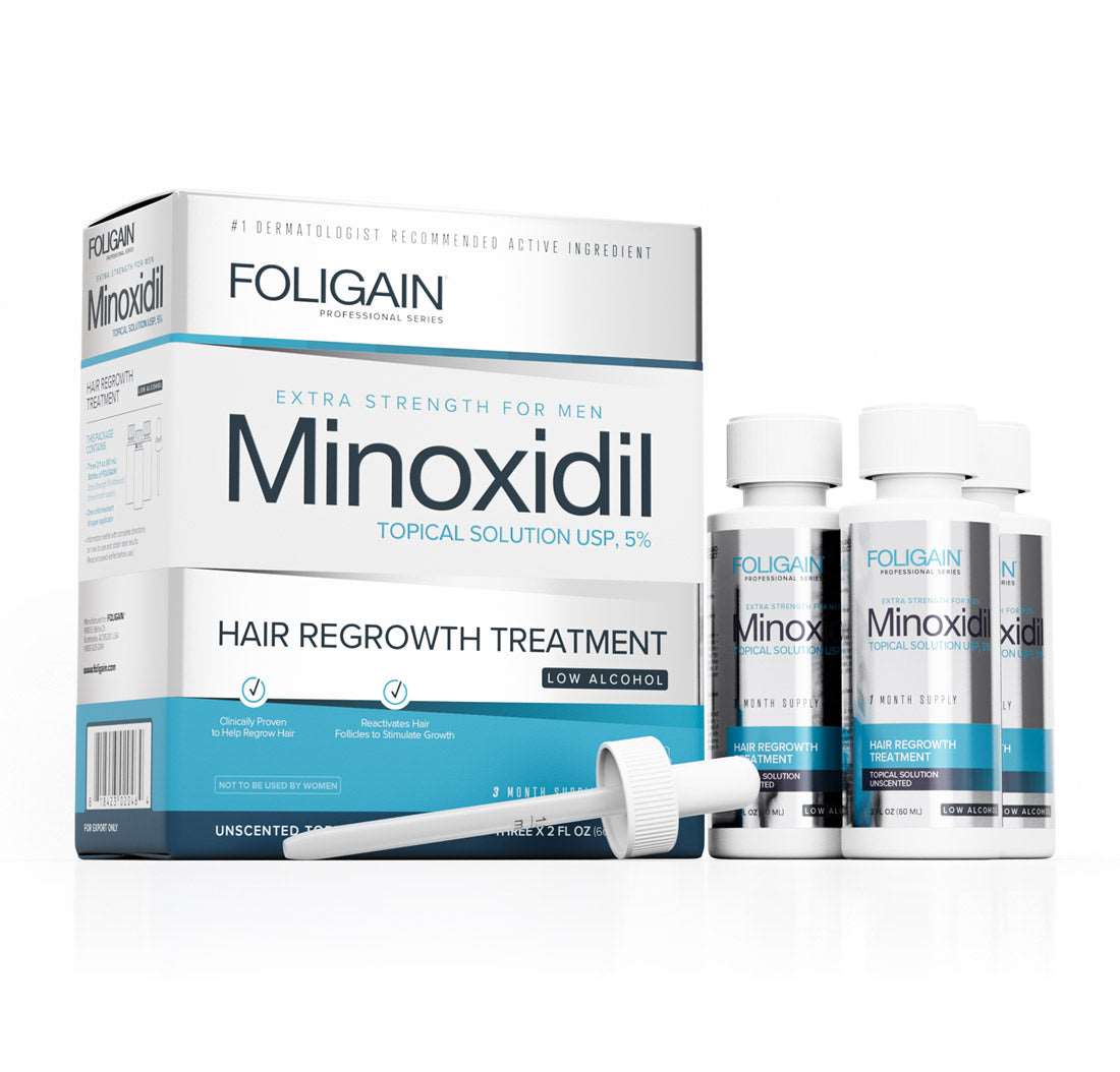 Лосьйон Foligain 5% для інтенсивного догляду з низьким вмістом спирту- Набір для чоловіків