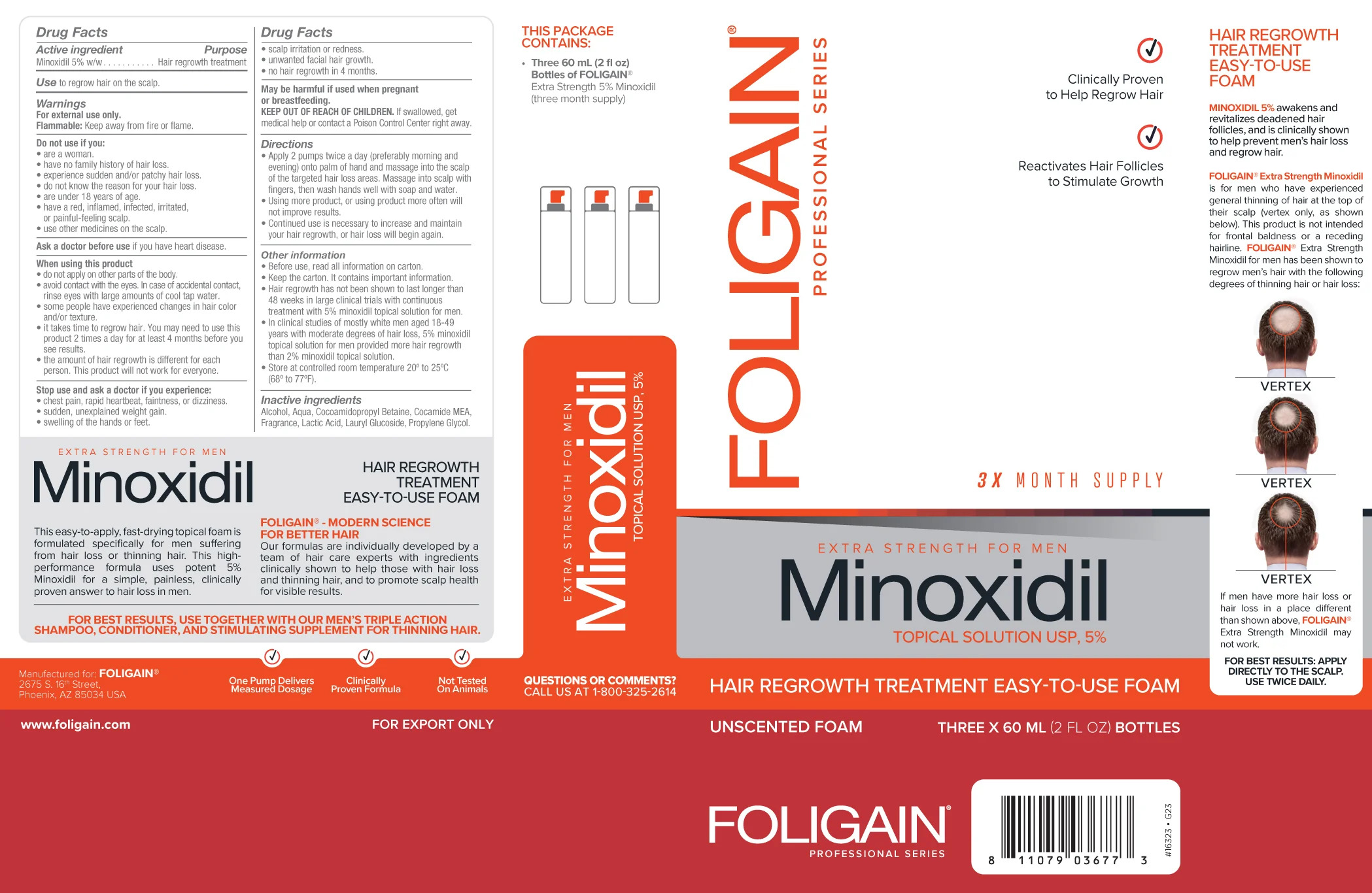 Інтенсивна піна Foligain для щоденного догляду - Для чоловіків - Зображення 2