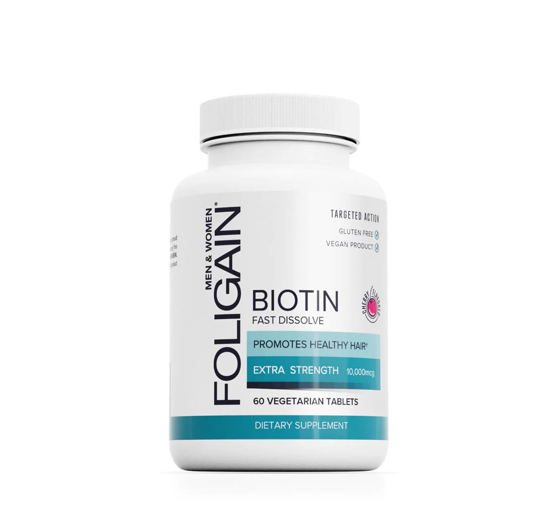 Біотин для росту волосся 10 000 мк Foligain Biotin, 60 капсул